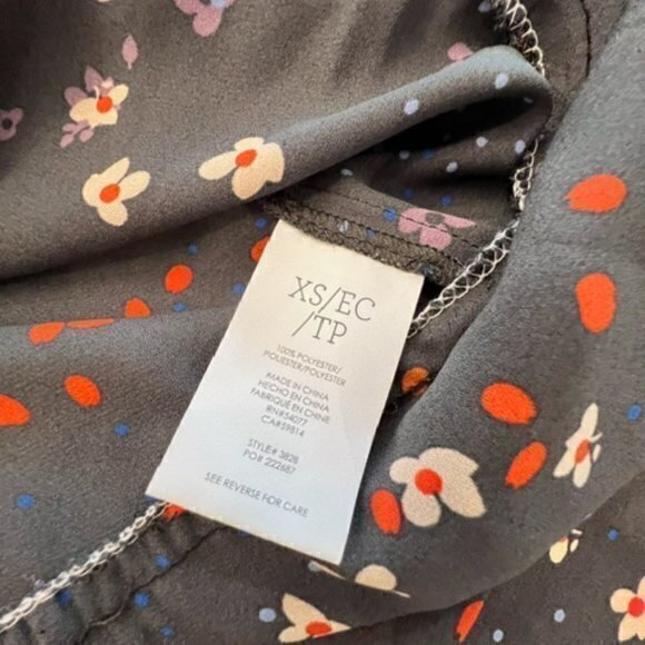 Cabi 3828 Muse Blue Floral Print Tunic Dress Women‎ Size XS Short Sleeve Boho - Picture 14 of 15